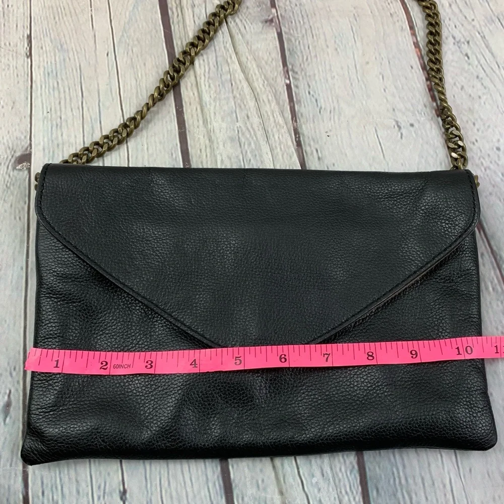 J. Crew Leather Envelope Chain Strap Clutch